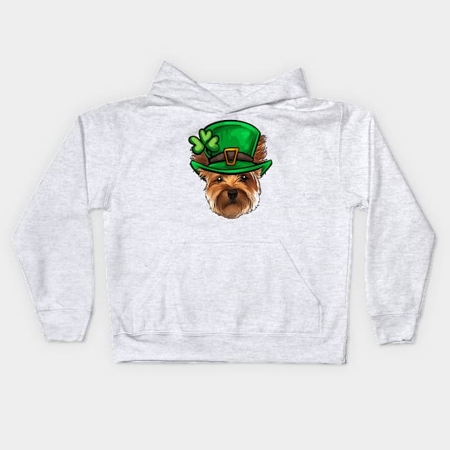 St Patricks Day Yorkie Kids Hoodie by whyitsme